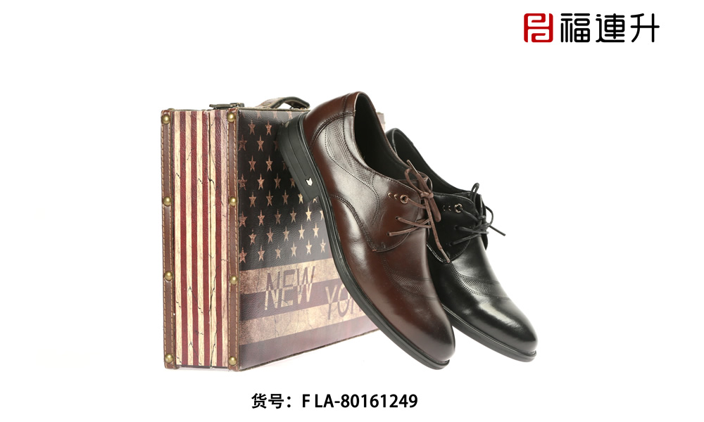 福连升商务正装男鞋 牛皮面棉麻内里舒适休闲商务单鞋图片