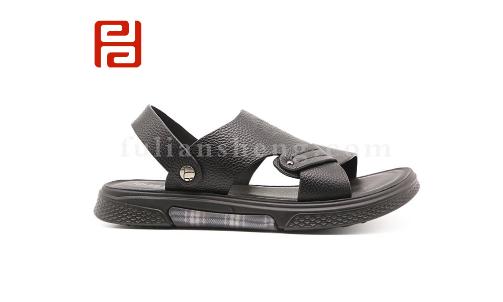 福连升凉鞋男夏季牛皮拖鞋软底沙滩鞋图片