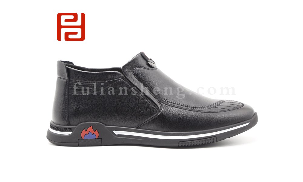福连升男商务休闲鞋圆头套脚舒适低帮鞋办公工作棉鞋图片