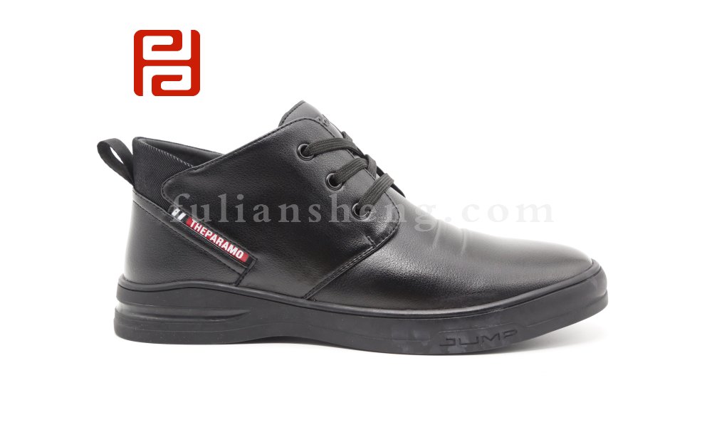 福连升男冬季加绒保暖加厚韩版真皮英伦防滑男士休闲商务鞋图片