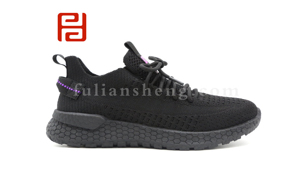 福连升秋季休闲运动漫步鞋女鞋高弹飞织面料爆米花鞋底