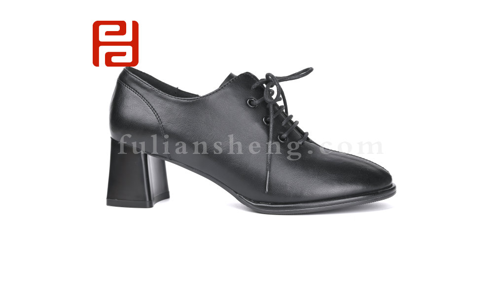 福连升春秋商务工作女鞋单鞋中跟粗跟女鞋