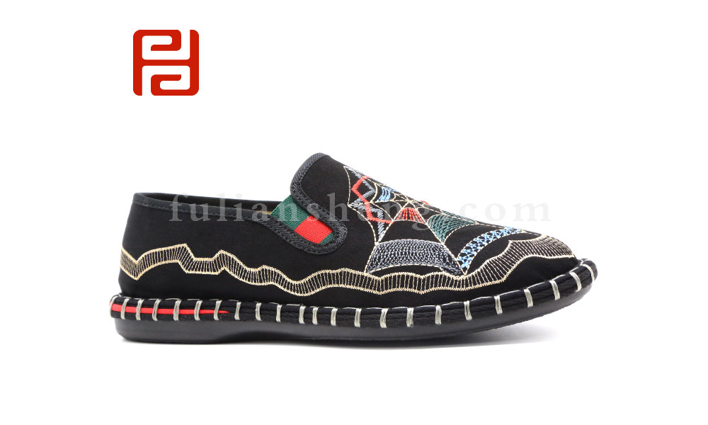 福连升春秋新款时尚国粹男鞋单鞋中国风休闲鞋