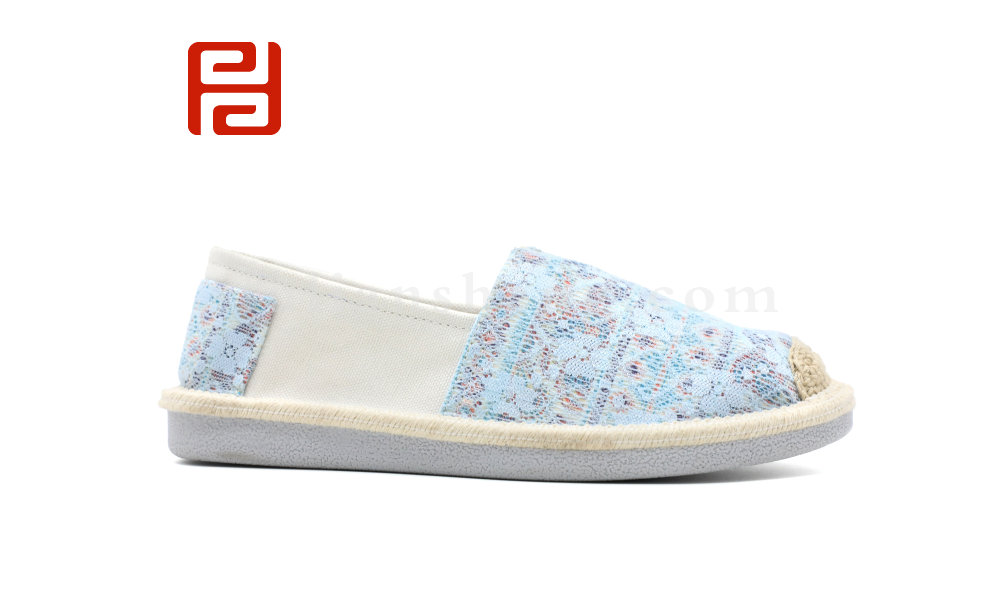 舒适休闲女鞋蕾丝布面料棉麻里布舒适女鞋