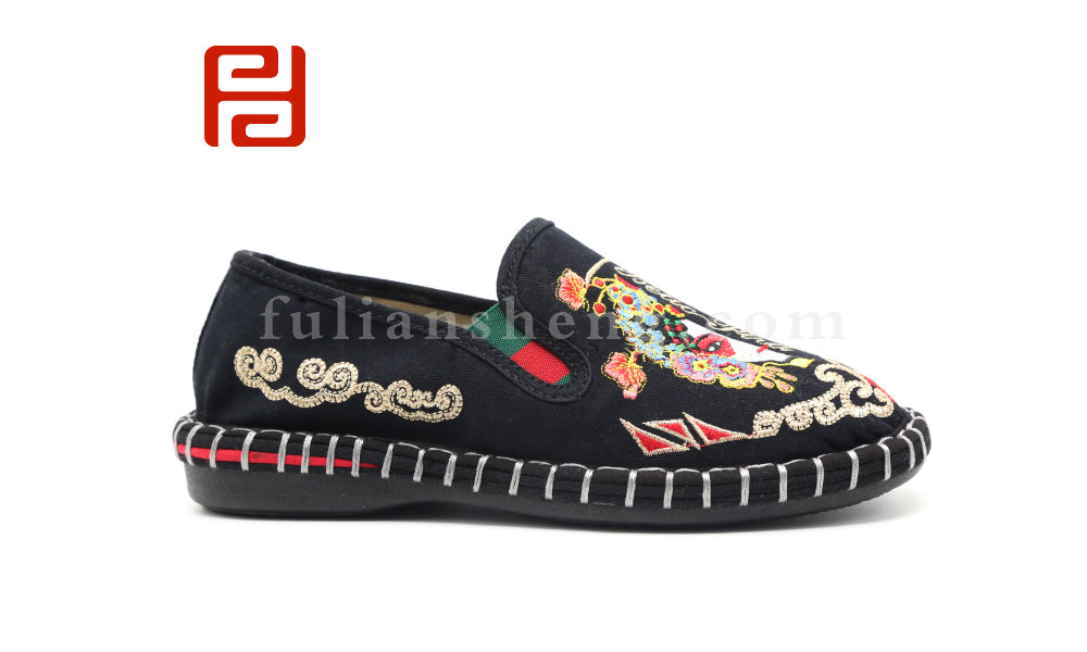 福连升老北京布鞋女鞋网红刺绣中国风一脚蹬休闲鞋