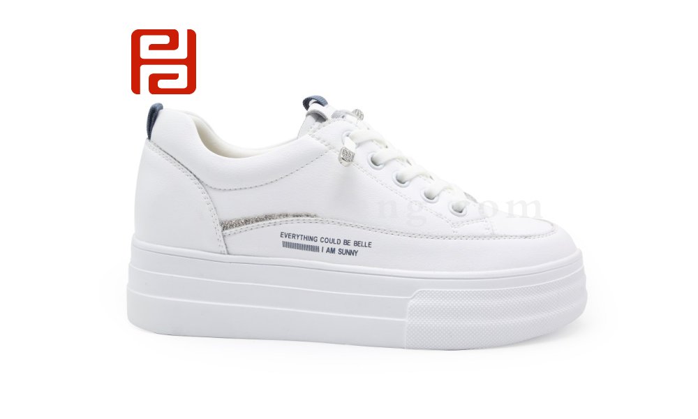 福连升2021秋季新款松糕厚底小白鞋增高休闲百搭板鞋图片