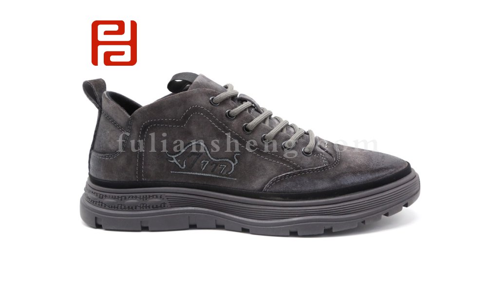 福连升秋季新款英伦商务休闲板鞋真皮橡胶防滑休闲男鞋图片