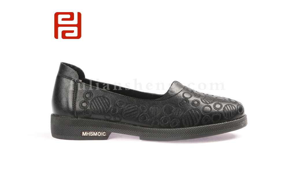 福连升单鞋女平底妈妈孕妇鞋牛筋软底一脚蹬休闲女鞋(图2)