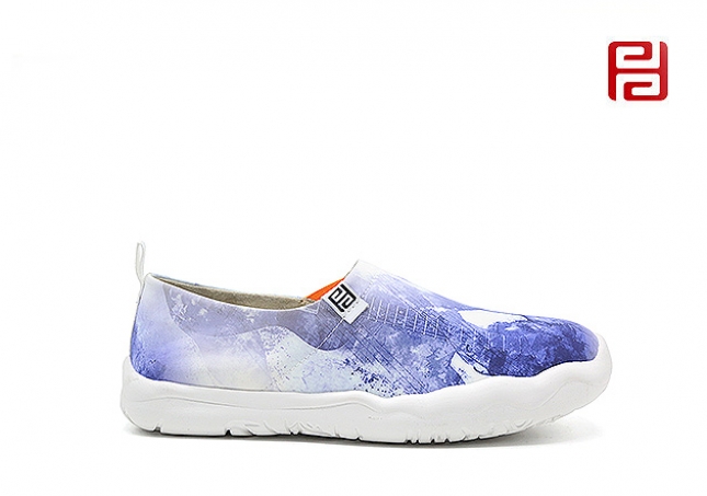 福连升休闲鞋女鞋单鞋时尚休闲小布鞋印花个性鞋子