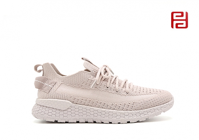 福连升秋季休闲运动漫步鞋女鞋高弹飞织面料爆米花鞋底