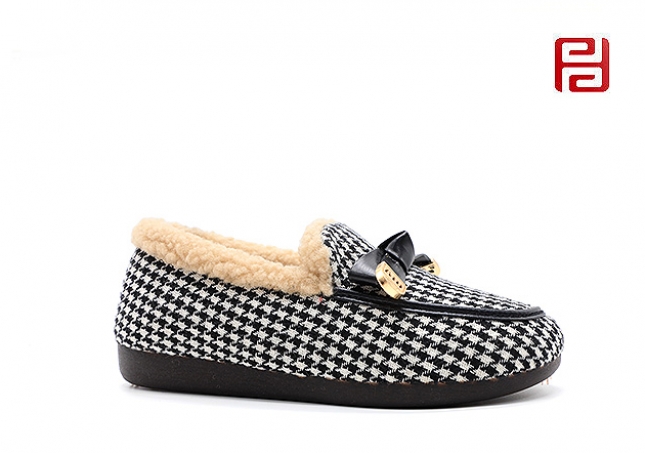 福连升冬季新款休闲生活女鞋舒适休闲写棉瓢鞋