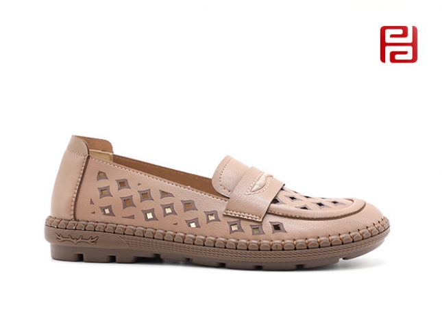 福连升夏季新款休闲女鞋轻雅手缝鞋