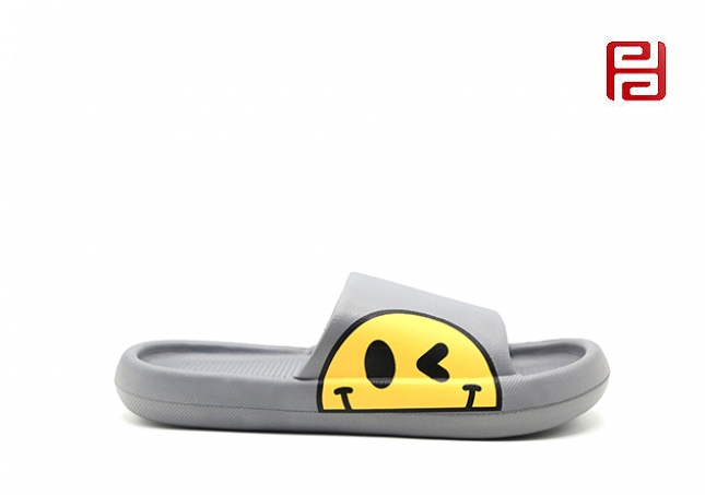 福连升夏季舒适软底拖鞋男款沙滩凉拖个性情侣笑脸