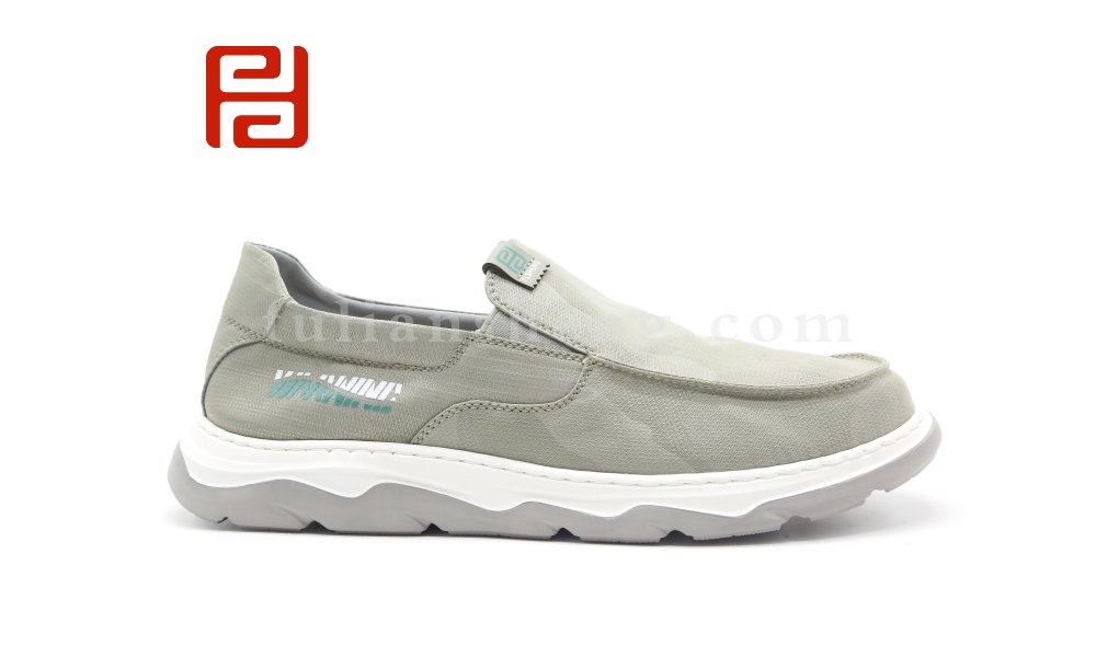 福连升春季休闲男鞋一脚蹬雨伞布软底轻便男单鞋