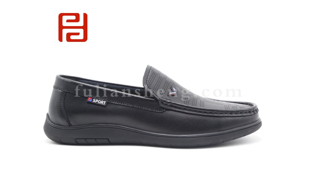 福连升男鞋春季新款真皮商务男鞋豆豆鞋百搭乐福鞋